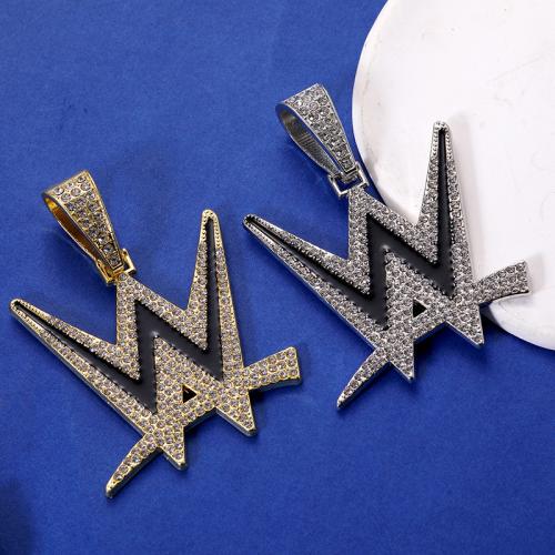 Zink Alloy Rhinestone Hängen, Alfabetsbokstav, plated, DIY & emalj & med strass, fler färger för val, 50x50mm, Säljs av PC