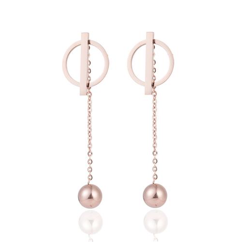 Titano plieno auskaru, Titano plienas, rožinė aukso spalva padengtas, Bižuterijos, rožinė aukso spalvos, Pardavė Pora