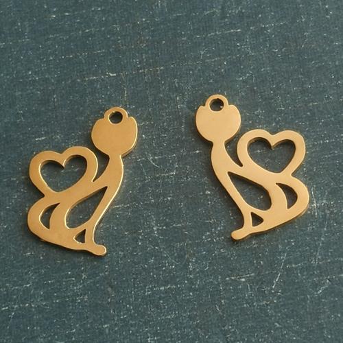 titanové přívěsky, Titanium ocel, Kočka, á, DIY & dutý, více barev na výběr, Prodáno By PC