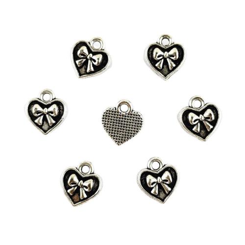 Zink Alloy Hjärta Hängen, silver pläterad, DIY, silver, 100PC/Bag, Säljs av Bag