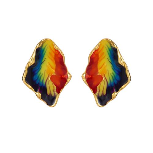 Goujon Laiton, Placage, styles différents pour le choix & pour femme & émail, doré, Vendu par paire