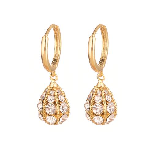 Boucles d'oreilles pendantes en laiton, Placage, différents matériaux pour le choix & styles différents pour le choix & pour femme & avec strass, doré, Vendu par paire