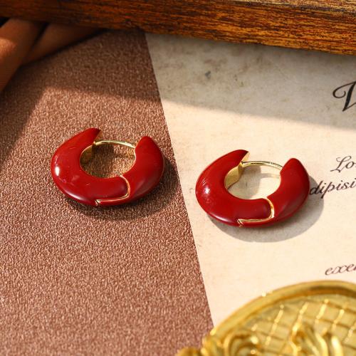 Boucles d'oreilles pendantes en laiton, Alliage de cuivre, Placage, différents matériaux pour le choix & styles différents pour le choix & pour femme & émail, Vendu par paire