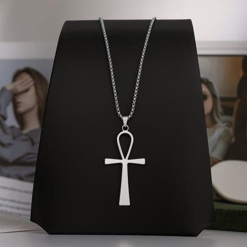 Zink Alloy tröja kedja halsband, Cross, guldfärg pläterade, mode smycken, silver, Säljs av PC