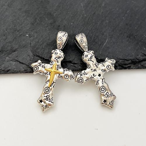 Zink Alloy tröja kedja halsband, Cross, guldfärg pläterade, mode smycken, fler färger för val, Säljs av PC
