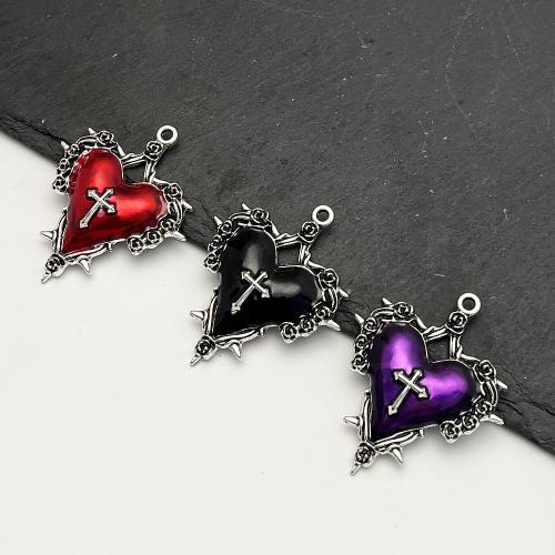 Zinc Alloy Enamel Pendants Heart gold color plated DIY Sold By PC