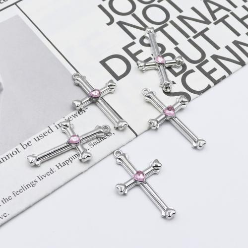 Zink Alloy Cross Hängen, guldfärg pläterade, DIY & med strass, fler färger för val, Säljs av PC