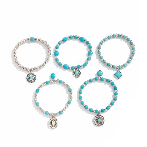 CCB Náramky, Zinek, s Syntetický Turquoise & Poměděný Plastové, ruční práce, módní šperky & různé styly pro výběr & pro ženy, Prodáno By nastavit