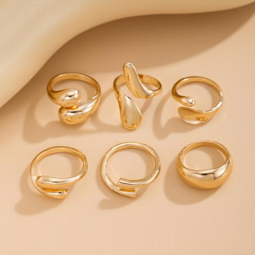 Cink Alloy Ring Set, Cink ötvözet, galvanizált, divat ékszerek & különböző stílusokat a választás & a nő, több színt a választás, Által értékesített Set