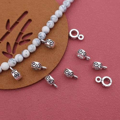 Zink Alloy Bail Pärlor, silver pläterad, DIY, 8x12mm, 100PC/Bag, Säljs av Bag