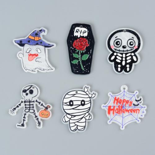 Pendant Halloween Fashion, Acrylique, Impression, Halloween Design & DIY, plus de couleurs à choisir, 10PC/sac, Vendu par sac