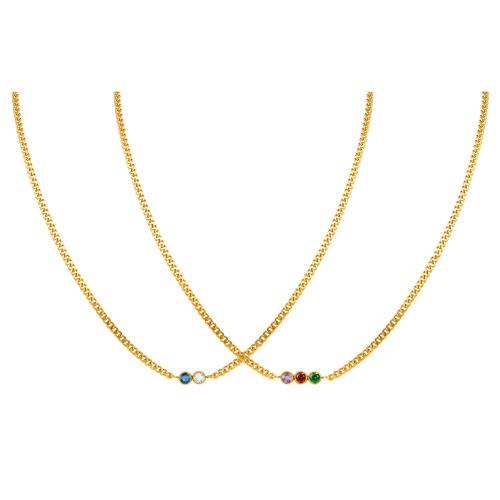 Nerezová ocel šperky náhrdelník, 304 Stainless Steel, barva pozlacený, různé styly pro výběr & micro vydláždit kubické zirkony & pro ženy, Prodáno By PC