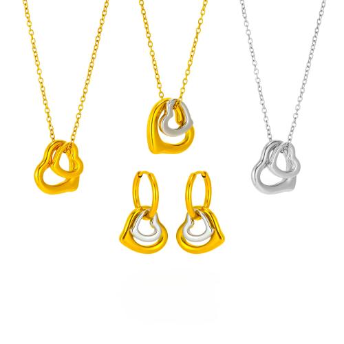 Stainless Steel smycken Ställer, 304 rostfritt stål, Hjärta, mode smycken & olika stilar för val & för kvinna, Säljs av PC