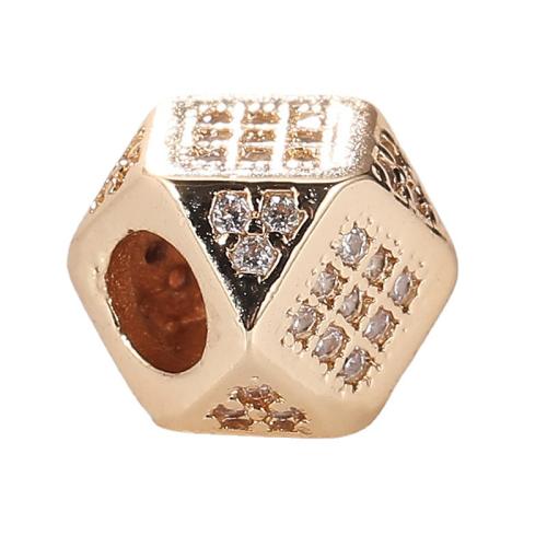 Entretoise de perles en laiton, Placage de couleur d'or, DIY & styles différents pour le choix & pavé de micro zircon, Vendu par PC