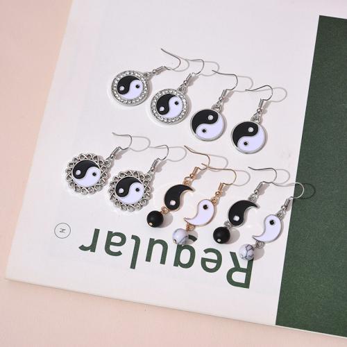 Zink Alloy Droppörhänge, med turkos, plated, olika stilar för val & för kvinna & emalj & med strass, earring length 40-50mm, Säljs av Par