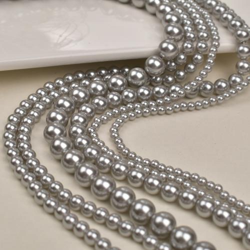 Perles de nacre en verre, perle de verre, Rond, DIY, plus de couleurs à choisir, 4-10mm, Longueur 37 cm, Vendu par PC