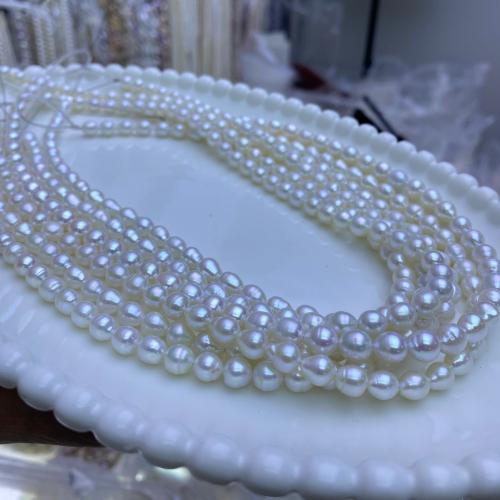 Barokní kultivované sladkovodní perle, Sladkovodní Pearl, Baroko, DIY, bílý, 5-7mm, Prodáno za 38 cm Strand