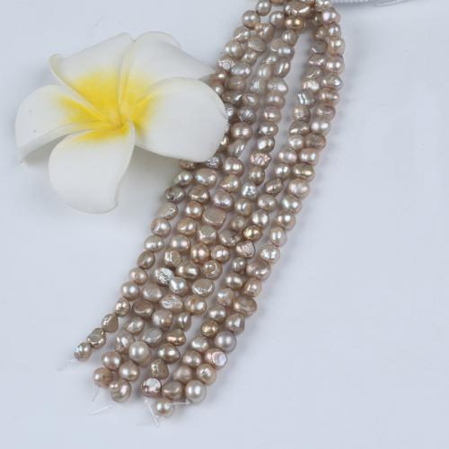Keishi kultivované sladkovodní perle, Sladkovodní Pearl, Baroko, DIY, Šampaňské, 6-7mm, Prodáno za 18 cm Strand