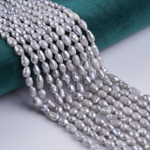 Rýže kultivované sladkovodní perle, Sladkovodní Pearl, DIY, šedá, 4-5mm, Prodáno za 36 cm Strand