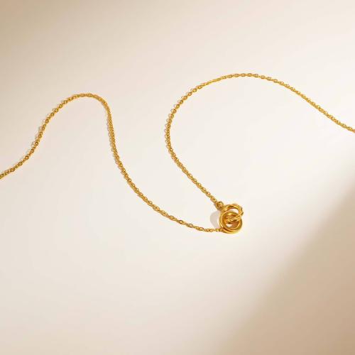 Nerezová ocel šperky náhrdelník, 304 Stainless Steel, módní šperky & pro ženy & dutý, zlatý, Prodáno By PC