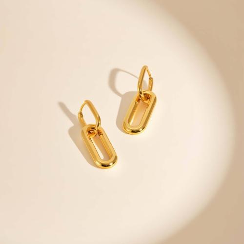 Kolczyk Drop ze stali nierdzewnej, Stal nierdzewna 304, Powlekane, biżuteria moda & dla kobiety & pusty, złoty, sprzedane przez para