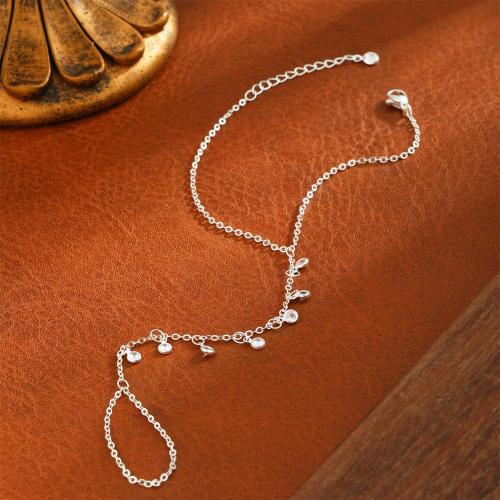 Gotický Náramek Prsten, 304 Stainless Steel, s Sklo, módní šperky & pro ženy, více barev na výběr, Prodáno By PC