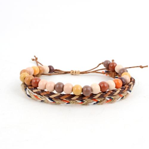 Akrylové Náramky, Akryl, s Konopí & PU & Vosk, módní šperky, smíšené barvy, Prodáno By PC