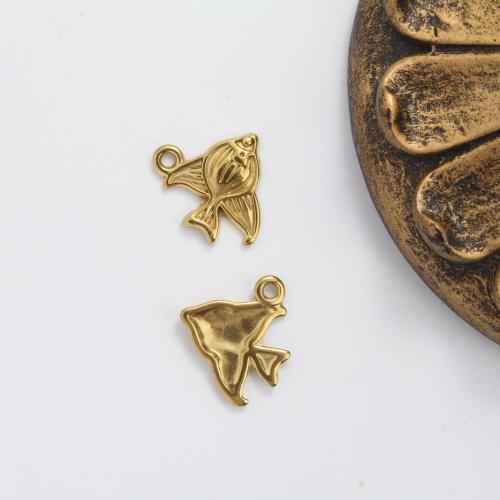 Stainless Steel Animal Pendants 304 Stainless Steel Fish gold color plated DIY golden Sold By PC