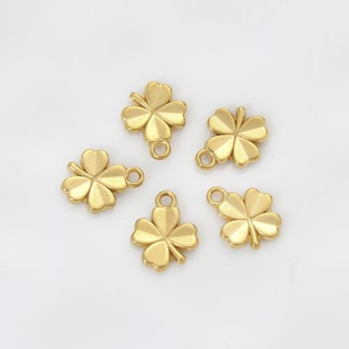 Stainless Steel Pendants 304 Stainless Steel Four Leaf Clover gold color plated DIY golden Sold By PC