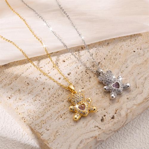 Titanová ocel náhrdelník, Titanium ocel, Nést, módní šperky & micro vydláždit kubické zirkony & pro ženy, více barev na výběr, Prodáno By PC