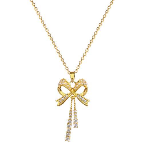 Stainless Steel smycken Ställer, Titan Stål, med Plast Pearl, Bowknot, plated, olika stilar för val & micro bana cubic zirconia & för kvinna, gyllene, Säljs av PC