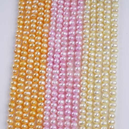 Brambor pěstované sladkovodní perle, Sladkovodní Pearl, DIY, více barev na výběr, 5-6mm, Prodáno za 36 cm Strand