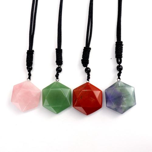 Collier bijoux de pierre gemme, avec corde en nylon, fait à la main, bijoux de mode & différents matériaux pour le choix & unisexe, noire, Vendu par PC