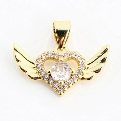 Cubique Pendentif en laiton zircon pavent, DIY & pavé de micro zircon & creux, doré, 15x19x5mm, Vendu par PC