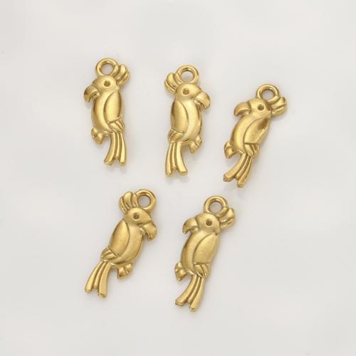Stainless Steel Animal Pendants 304 Stainless Steel Bird gold color plated DIY golden Sold By PC