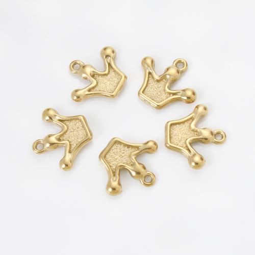 Stainless Steel Pendants 304 Stainless Steel Crown gold color plated DIY golden Sold By PC