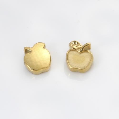 Stainless Steel Pendants 304 Stainless Steel Apple gold color plated DIY golden Sold By PC