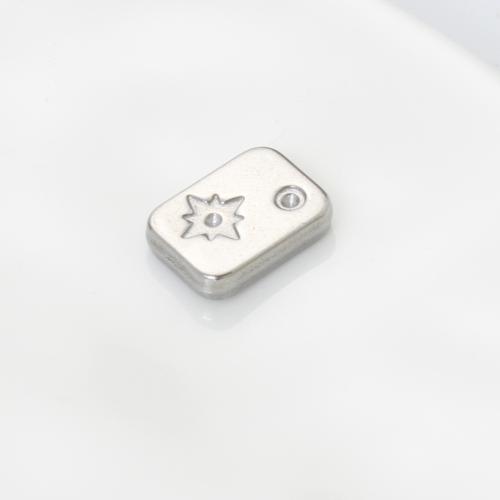 Rostfritt Stål hänge Inställning, 304 rostfritt stål, Square, silver pläterad, DIY, silver, 11.50x8.60x2.40mm, Säljs av PC