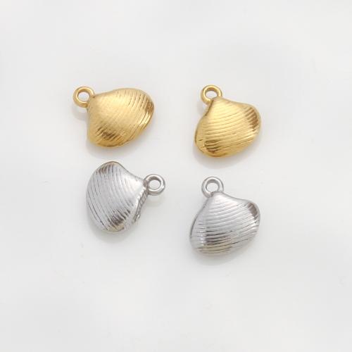 Acciaio inossidabile Animal Ciondoli, 304 acciaio inox, Conchiglia, placcato, DIY, nessuno, 8.70x8x3mm, Venduto da PC