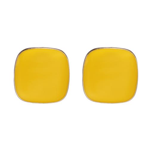 Zink Alloy Stud Earring, Square, plated, för kvinna & emalj, fler färger för val, 12x12mm, Säljs av PC