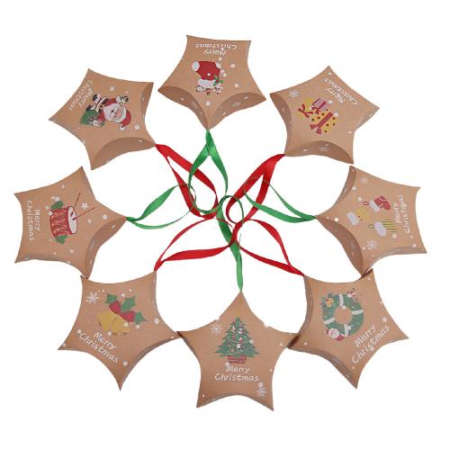 Papper Christmas Gift Box, Utskrift, Jul Design & DIY, fler färger för val, 16PC/Ställ, Säljs av Ställ