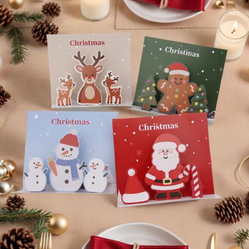Papper Julkort, Utskrift, Jul Design & DIY, fler färger för val, 4PC/Ställ, Säljs av Ställ