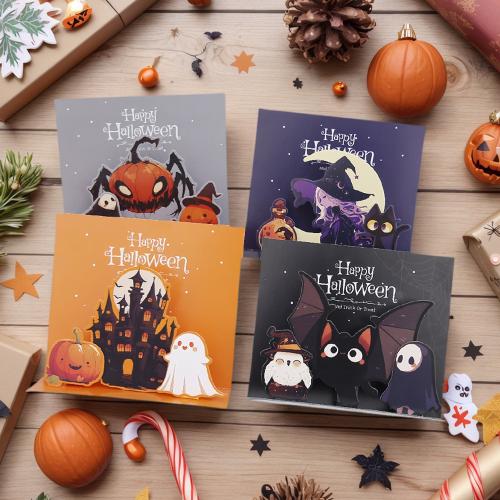 Kupferdruckpapier Grußkarte, Drucken, Design für Halloween & DIY, keine, 4PCs/setzen, verkauft von setzen