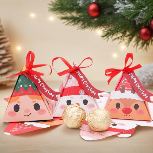 Papper Christmas Gift Box, Utskrift, Jul Design & DIY, fler färger för val, 8PC/Ställ, Säljs av Ställ