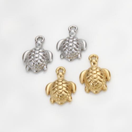 Stainless Steel Animal Pendants 304 Stainless Steel Turtle plated DIY Sold By PC