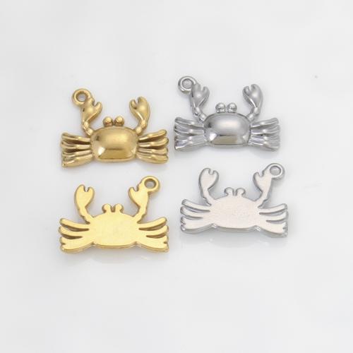 Stainless Steel Animal Pendants 304 Stainless Steel Crab plated DIY Sold By PC
