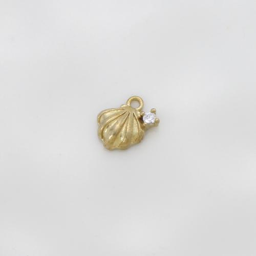 Šatonové mosaz Přívěsky, Skořápka, barva pozlacený, DIY & s drahokamu, zlatý, nikl, olovo a kadmium zdarma, 7.90x7.90x3.40mm, Prodáno By PC