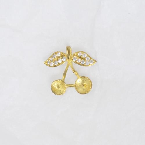 Brass Přívěsek Nálezy, Mosaz, Třešeň, DIY & s drahokamu, zlatý, nikl, olovo a kadmium zdarma, 14.50x16x2.40mm, Prodáno By PC