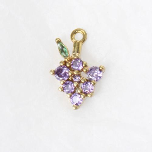 Šatonové mosaz Přívěsky, Zrnko vína, á, DIY & s drahokamu, zlatý, nikl, olovo a kadmium zdarma, 13.20x8.70x2.30mm, Prodáno By PC