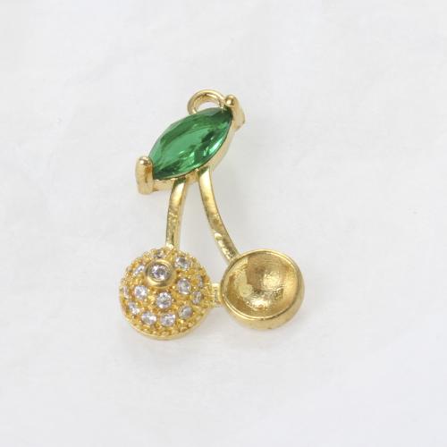 Brass Přívěsek Nálezy, Mosaz, Třešeň, DIY & s drahokamu, zlatý, nikl, olovo a kadmium zdarma, 20.60x13.20x4.50mm, Prodáno By PC